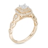 Thumbnail Image 2 of 7/8 CT. T.W. Princess-Cut Diamond Double Frame Art Deco Vintage-Style Engagement Ring in 10K Gold