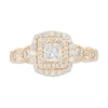 Thumbnail Image 3 of 7/8 CT. T.W. Princess-Cut Diamond Double Frame Art Deco Vintage-Style Engagement Ring in 10K Gold