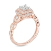 Thumbnail Image 3 of 7/8 CT. T.W. Princess-Cut Diamond Double Frame Art Deco Vintage-Style Engagement Ring in 10K Rose Gold