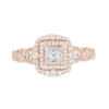 Thumbnail Image 4 of 7/8 CT. T.W. Princess-Cut Diamond Double Frame Art Deco Vintage-Style Engagement Ring in 10K Rose Gold