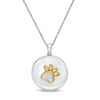 Thumbnail Image 0 of 1/20 CT. T.W Composite Diamond Round Paw Print Locket in Sterling Silver and 10K Gold