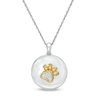 paw print locket necklace
