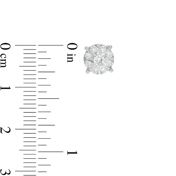 1/2 CT. T.w. Multi-Diamond Frame Stud Earrings in 10K White Gold