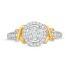 Thumbnail Image 4 of 1/4 CT. T.W. Composite Diamond Frame "X" Collar Ring in 10K Two-Tone Gold