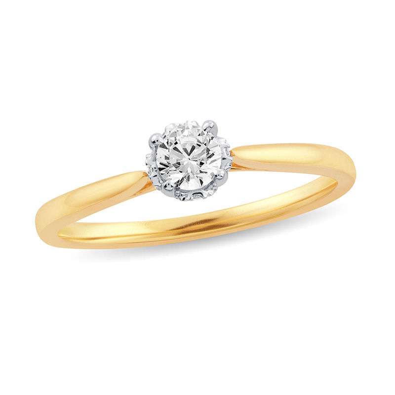 CT. T.W. Diamond Solitaire Engagement in Gold |