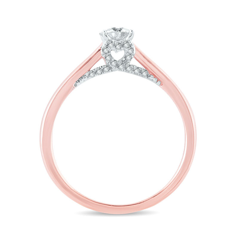 Main Image 3 of 1/2 CT. T.W. Diamond Solitaire Engagement Ring in 10K Rose Gold