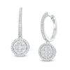Thumbnail Image 1 of 1/2 CT. T.W. Multi-Diamond Double Frame Drop Earrings in 10K White Gold