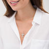 Thumbnail Image 2 of 3/8 CT. T.W. Diamond Cross Pendant in 10K White Gold