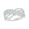 Thumbnail Image 1 of 1/2 CT. T.W. Diamond Crossover Ring in 10K White Gold