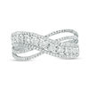 Thumbnail Image 4 of 1/2 CT. T.W. Diamond Crossover Ring in 10K White Gold