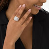 Thumbnail Image 2 of 2 CT. T.W. Baguette and Round Diamond Multi-Row Wave Ring in 10K White Gold