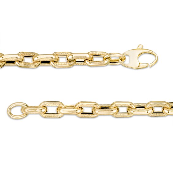 Made in Italy Men's 5.1mm Textured Cable Chain Necklace in 10K Gold - 22"
