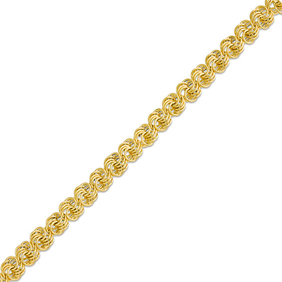 Made in Italy 070 Gauge Rosetta Chain Bracelet in 14K Gold - 7.5"