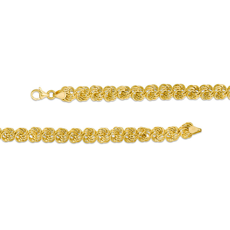 Main Image 3 of Made in Italy 070 Gauge Rosetta Chain Bracelet in 14K Gold - 7.5"