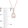 Thumbnail Image 3 of Pear-Shaped Morganite and Diamond Accent Drop Pendant in 10K Rose Gold