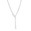 Thumbnail Image 2 of Lab-Created Blue and White Sapphire Frame Chain Link Necklace in Sterling Silver - 16"