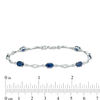 Thumbnail Image 4 of Oval Blue Sapphire and Diamond Accent Station Bracelet in 10K White Gold - 7.5"