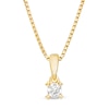 Thumbnail Image 0 of 1/10 CT. T.W. Diamond Solitaire with Heart Prongs Pendant in 10K Gold