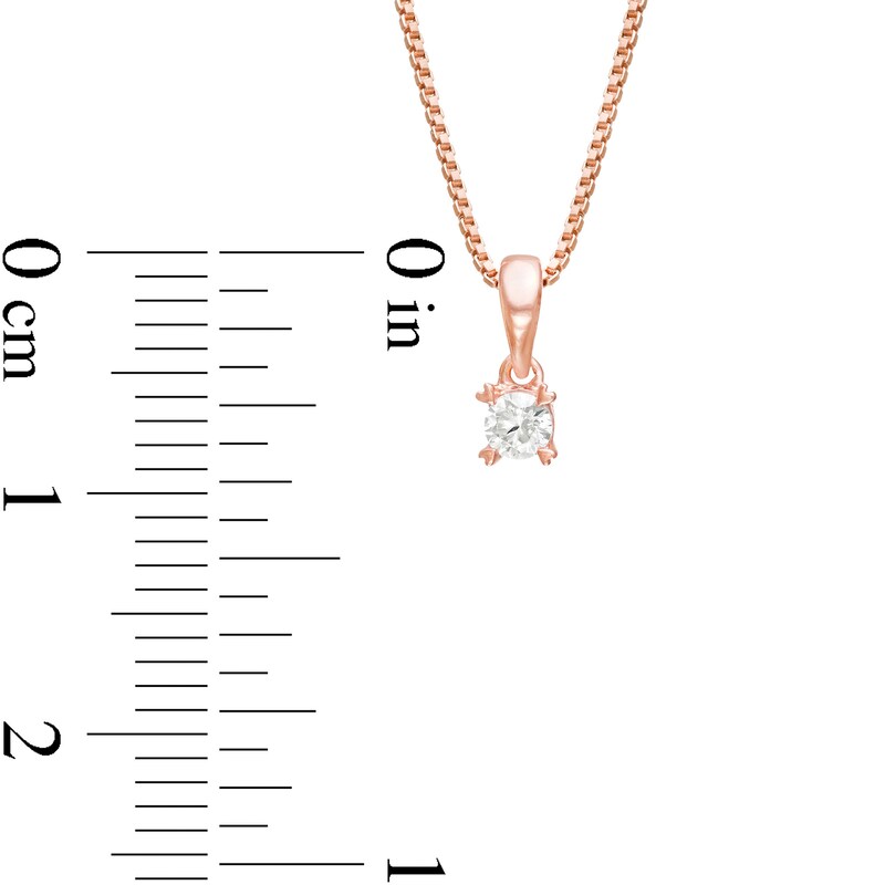 1/10 CT. T.W. Diamond Solitaire with Heart Prongs Pendant in 10K Rose