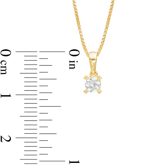 1/5 CT. T.W. Diamond Solitaire with Heart Prongs Pendant in 10K Gold 1/5 CT. T.W. Diamond Solitaire with Heart Prongs Pendant in 10K Gold