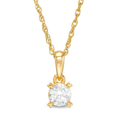 3/8 CT. T.W. Diamond Solitaire with Heart Prongs Pendant in 10K Gold