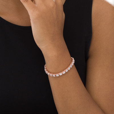 10K Rose Gold Vermeil Rose Quartz Bracelet