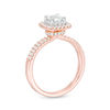 Thumbnail Image 3 of 1 CT. T.W. Certified Princess-Cut Diamond Double Frame Engagement Ring  in 14K Rose Gold  (I/SI2)