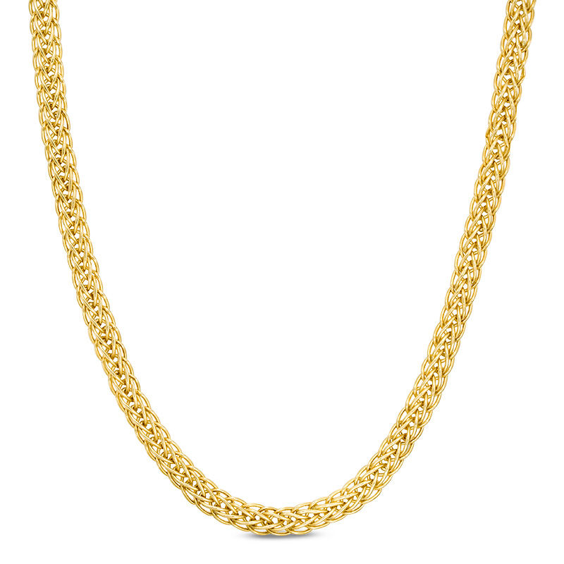 Main Image 1 of Ladies' 5.0mm Wheat Chain Necklace in 10K Gold - 18"