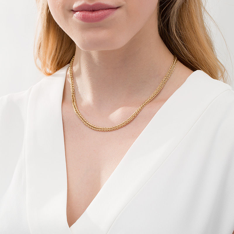Main Image 2 of Ladies' 5.0mm Wheat Chain Necklace in 10K Gold - 18"