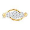 Thumbnail Image 4 of 1/2 CT. T.W. Composite Diamond Triple Flower Bypass Ring in 10K Gold