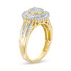 Thumbnail Image 3 of 1/2 CT. T.W. Composite Diamond Double Frame Sunburst Ring in 10K Gold