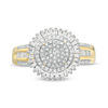 Thumbnail Image 4 of 1/2 CT. T.W. Composite Diamond Double Frame Sunburst Ring in 10K Gold