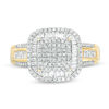 Thumbnail Image 4 of 1/2 CT. T.W. Composite Diamond Double Cushion Frame Ring in 10K Gold