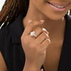 Thumbnail Image 2 of 1/2 CT. T.W. Pear-Shaped Composite Diamond Double Frame Ring in 10K Gold