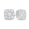 Thumbnail Image 1 of 1/2 CT. T.W. Composite Diamond Cushion Frame Stud Earrings in 10K White Gold