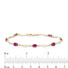Thumbnail Image 4 of Oval Ruby and Diamond Accent Station Bracelet in 10K Gold - 7.5"