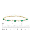 Thumbnail Image 4 of Oval Emerald and Diamond Accent Station Bracelet in 10K Gold - 7.5"