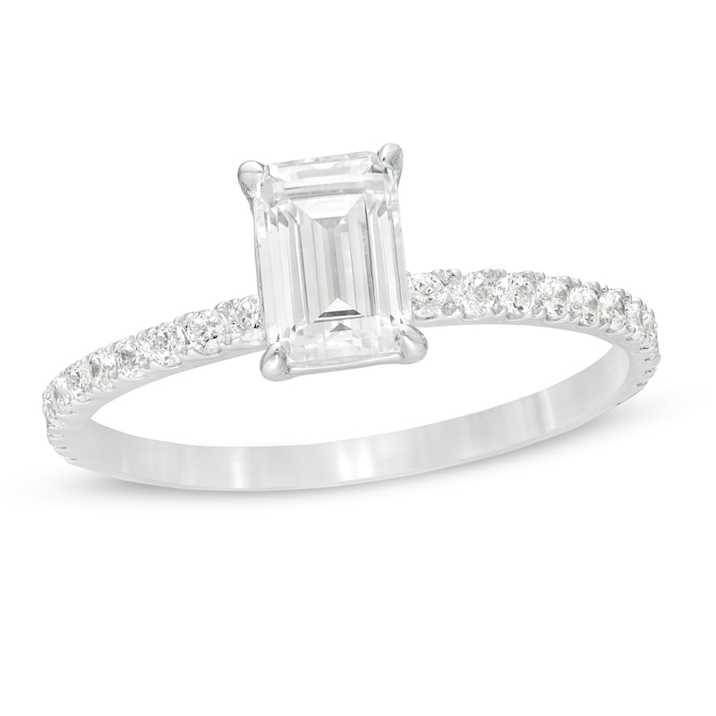 1 CT. T.W. Emerald-Cut Diamond Engagement Ring in Platinum