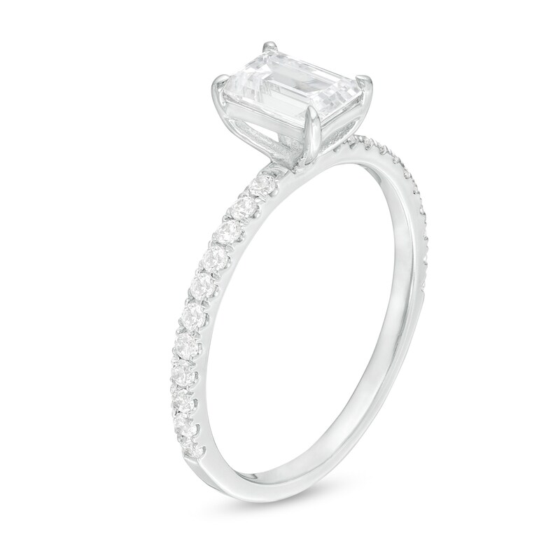 1 CT. T.W. Emerald-Cut Diamond Engagement Ring in Platinum