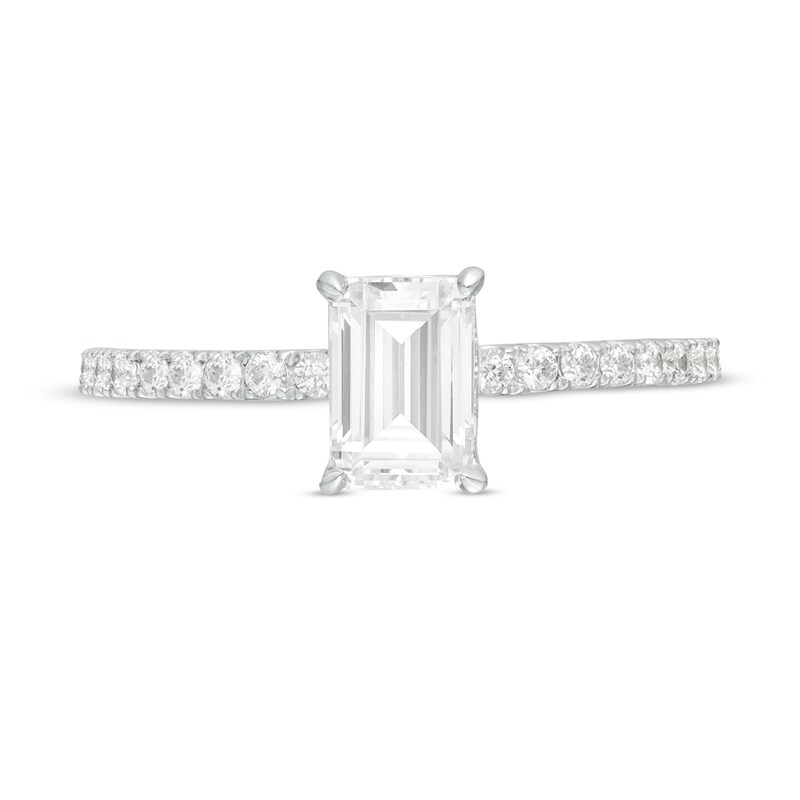 1 CT. T.W. Emerald-Cut Diamond Engagement Ring in Platinum