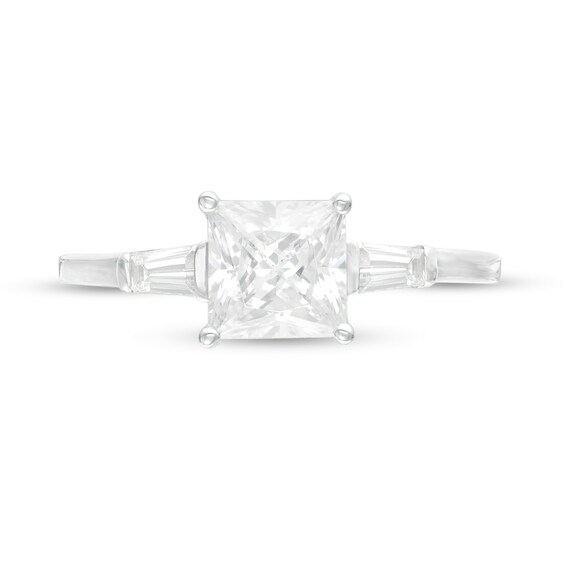 1-1/3 CT. T.w. Princess-Cut Diamond Three Stone Engagement Ring in Platinum