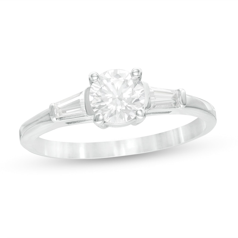 1 CT. T.W. Diamond Three Stone Engagement Ring in Platinum