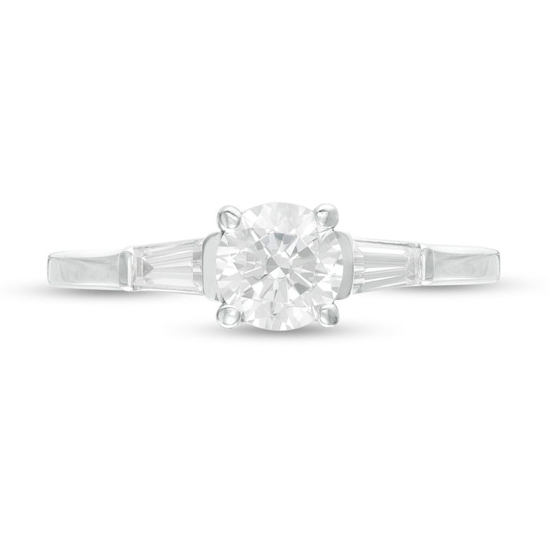 1 CT. T.W. Diamond Three Stone Engagement Ring in Platinum