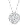 1 CT. T.w. Composite Diamond Double Frame Pendant in 10K White Gold