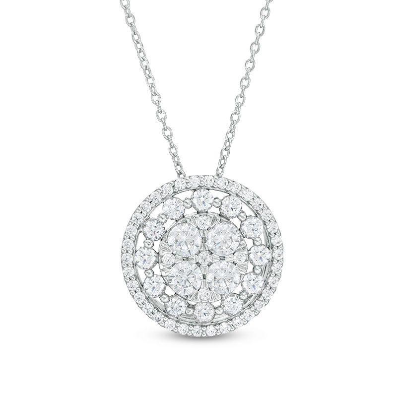 Main Image 1 of 1 CT. T.W. Composite Diamond Double Frame Pendant in 10K White Gold