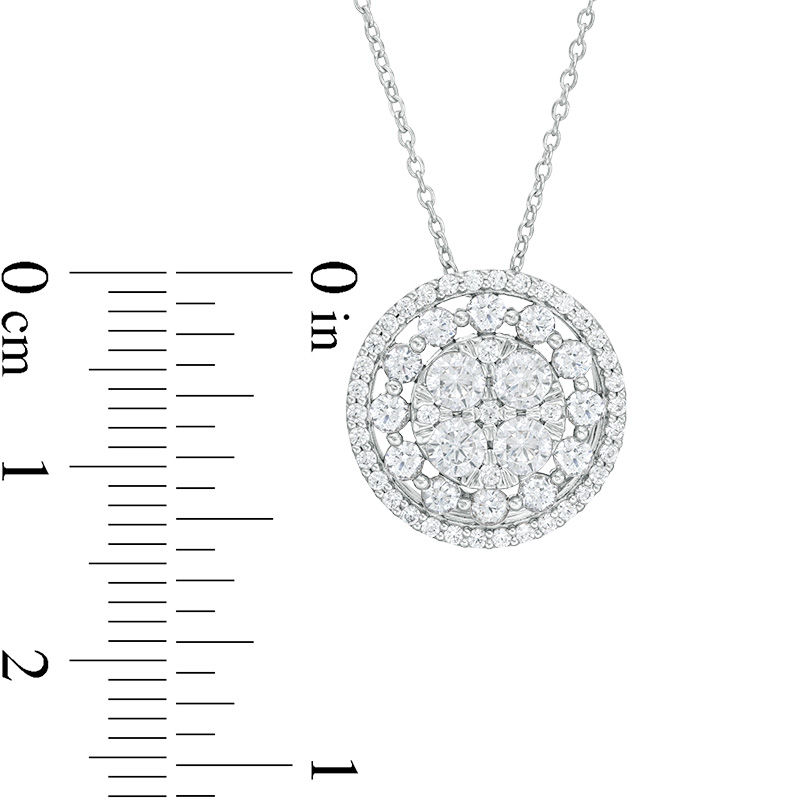 Main Image 3 of 1 CT. T.W. Composite Diamond Double Frame Pendant in 10K White Gold