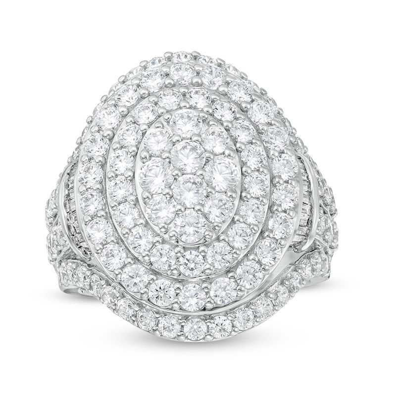 Main Image 1 of 3 CT. T.W. Composite Diamond Oval Multi-Frame Ring in 10K White Gold