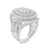 Thumbnail Image 3 of 3 CT. T.W. Composite Diamond Oval Multi-Frame Ring in 10K White Gold