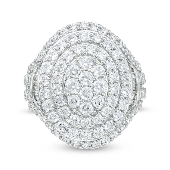 3 CT. T.w. Composite Diamond Oval Multi-Frame Ring in 10K White Gold
