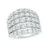 Thumbnail Image 1 of 4 CT. T.W. Diamond Graduated Five Row Ring in 10K White Gold